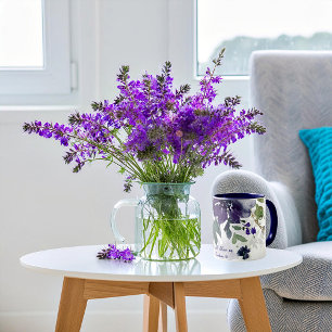 Er wird uns retten, lila Aquarell floral  Tasse