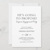 Er wird vorschlagen! | Überraschende Verlobung Einladung (Vorderseite)