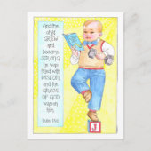 Er wuchs in Stärke und Grace Inspiration Postcard Postkarte (Vorderseite)