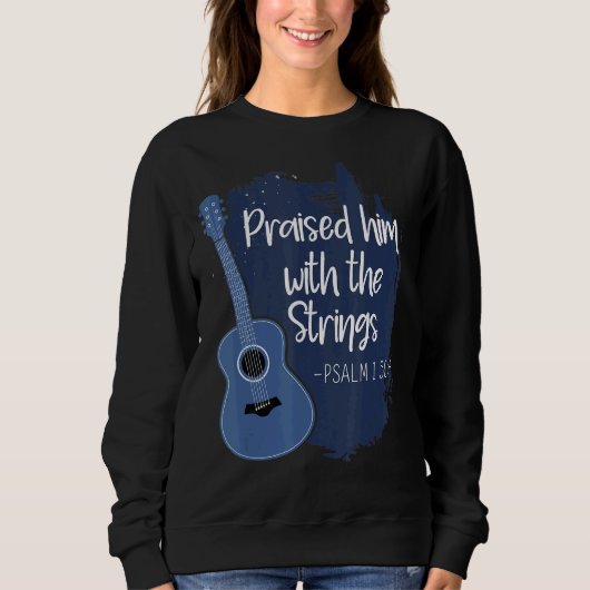 Er wurde mit der Gitarre des Zeicheninstruments ge Sweatshirt (Vorderseite)