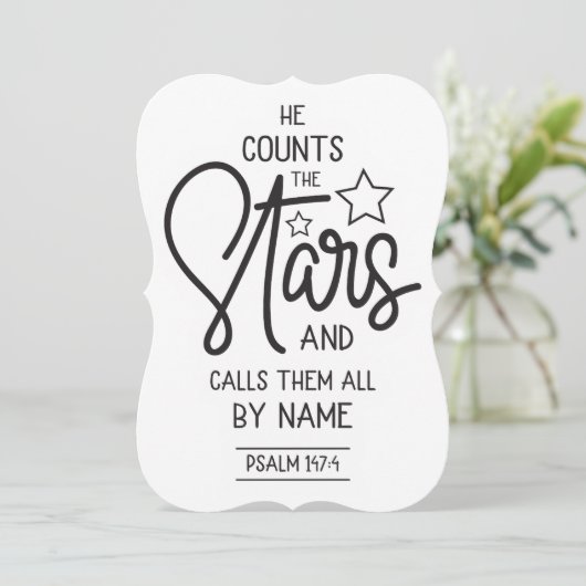Er zählt die Sterne und nennt sie Psalms Einladung (Stehend Vorderseite)