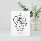 Er zählt die Sterne und nennt sie Psalms Postkarte (Stehend Vorderseite)
