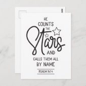 Er zählt die Sterne und nennt sie Psalms Postkarte (Vorne/Hinten)