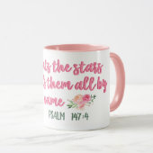 Er zählt die Sternenschrift // Bibelverse Tasse (VorderseiteRechts)