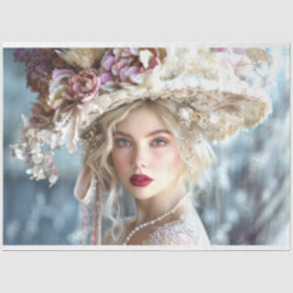 Era Marcella-Dekoupage der Vintagen 1920er Jahre Seidenpapier