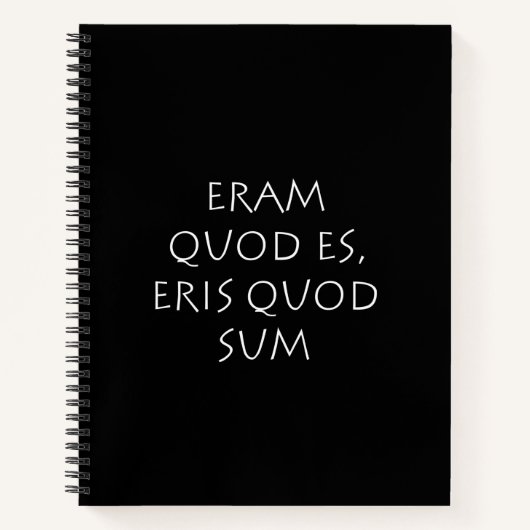 Eram quod es eris quo sum notizblock (Vorderseite)