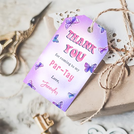 Eras Birthday Party Danke Geschenkanhänger