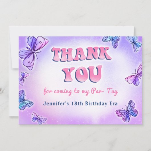Eras Birthday Party Danke Karte (Vorderseite)