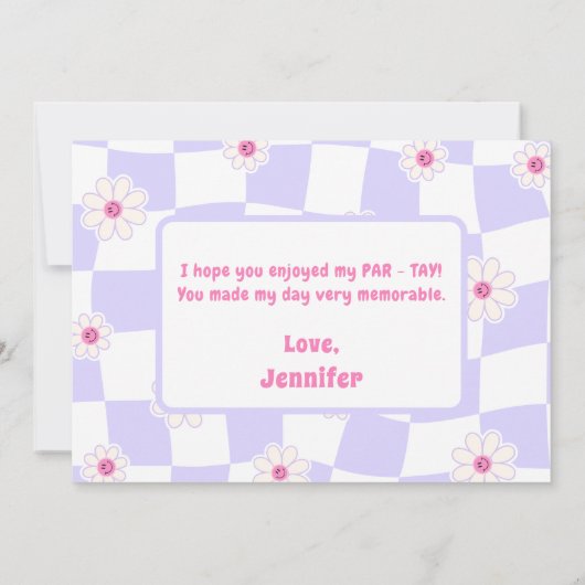 Eras Birthday Party Danke Karte (Rückseite)