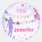 Eras Birthday Party Friendship Bracelet Runder Aufkleber (Vorderseite)