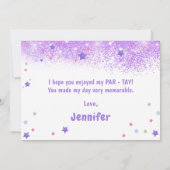 Eras Geburtstagsparty in meiner Geburtstagszeit Dankeskarte (Rückseite)