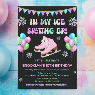 Eras Ice Skating Birthday Invitation Einladung
