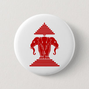 Erawan drei ging ElefantLao/Laos-Flagge voran Button