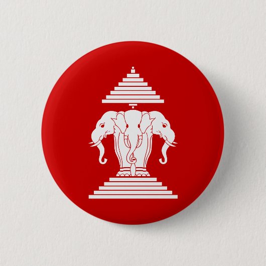 Erawan drei ging ElefantLao/Laos-Flagge voran Button (Vorderseite)