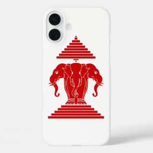 Erawan drei ging ElefantLao/Laos-Flagge voran iPhone 16 Plus Hülle