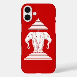 Erawan drei ging ElefantLao/Laos-Flagge voran iPhone 16 Plus Hülle