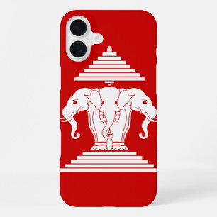 Erawan drei ging ElefantLao/Laos-Flagge voran iPhone 16 Plus Hülle