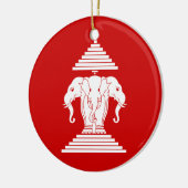 Erawan drei ging ElefantLao/Laos-Flagge voran Keramik Ornament (Links)
