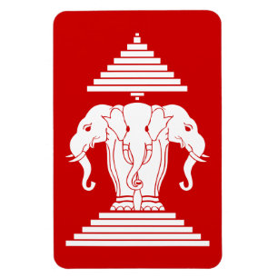 Erawan drei ging ElefantLao/Laos-Flagge voran Magnet