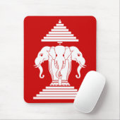 Erawan drei ging ElefantLao/Laos-Flagge voran Mousepad (Mit Mouse)