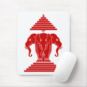 Erawan drei ging ElefantLao/Laos-Flagge voran Mousepad (Mit Mouse)