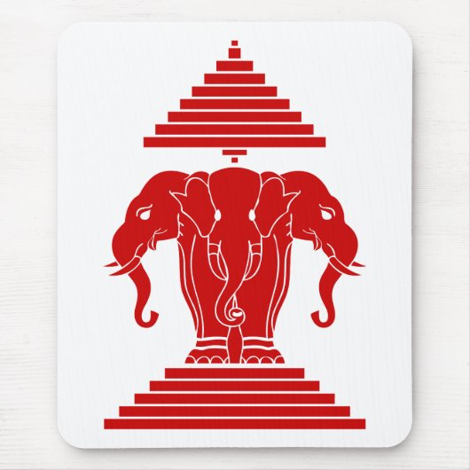 Erawan drei ging ElefantLao/Laos-Flagge voran Mousepad (Vorne)