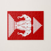 Erawan drei ging ElefantLao/Laos-Flagge voran Puzzle (Horizontal)