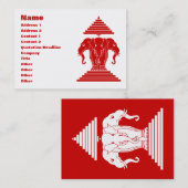 Erawan drei ging ElefantLao/Laos-Flagge voran Visitenkarte (Vorne/Hinten)