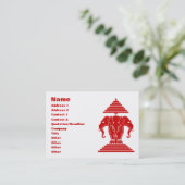 Erawan drei ging ElefantLao/Laos-Flagge voran Visitenkarte (Stehend Vorderseite)