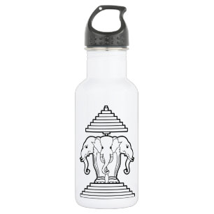 Erawan Dreiköpfiger Elefant Lao / Laos-Flagge Trinkflasche