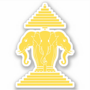 Erawan Gelb 3 ging ElefantLao/Laos-Flagge voran Aufkleber