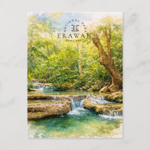 Erawan-Nationalpark Thailand   Wasserfall Feiertagspostkarte