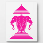 Erawan Pink Three Headed Elephant Lao / Laos Flag Fotoplatte (Vorderseite)