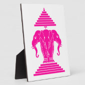 Erawan Pink Three Headed Elephant Lao / Laos Flag Fotoplatte (Seite)