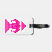 Erawan Pink Three Headed Elephant Lao / Laos Flag Gepäckanhänger (Rückseite horizontal)