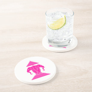 Erawan Pink Three Headed Elephant Lao / Laos Flag Getränkeuntersetzer