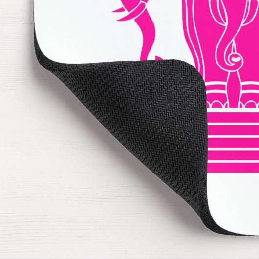 Erawan Pink Three Headed Elephant Lao / Laos Flag Mousepad (Ecke)