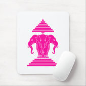 Erawan Pink Three Headed Elephant Lao / Laos Flag Mousepad (Mit Mouse)