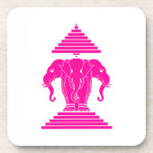 Erawan Pink Three Headed Elephant Lao / Laos Flag Untersetzer (Vorderseite)