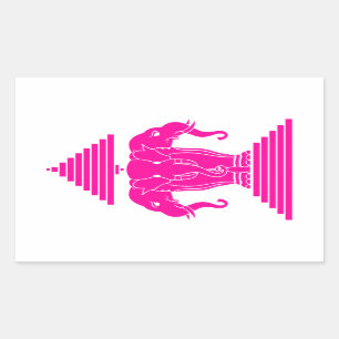 Erawan Rosa drei ging ElefantLao/Laos-Flagge voran Rechteckiger Aufkleber