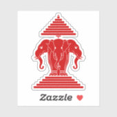 Erawan Three Headed Elephant Lao / Laos Flag Aufkleber (Blatt)