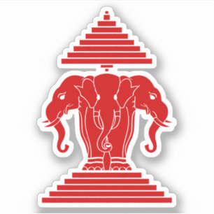 Erawan Three Headed Elephant Lao / Laos Flag Aufkleber