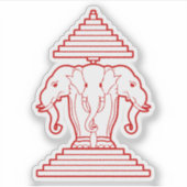 Erawan Three Headed Elephant Lao / Laos Flag Aufkleber (Vorderseite)