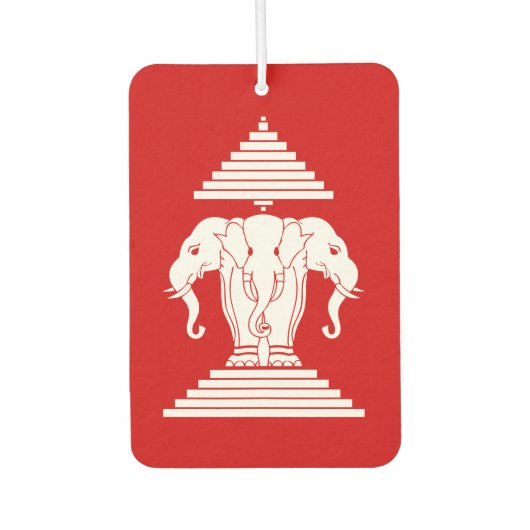 Erawan Three Headed Elephant Lao / Laos Flag Autolufterfrischer (Vorderseite)