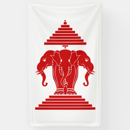 Erawan Three Headed Elephant Lao / Laos Flag Banner (Vertikal)