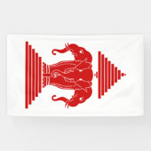 Erawan Three Headed Elephant Lao / Laos Flag Banner (Horizontal)