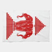 Erawan Three Headed Elephant Lao / Laos Flag Geschirrtuch (Horizontal)