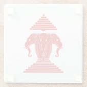 Erawan Three Headed Elephant Lao / Laos Flag Glasuntersetzer (Rückseite)