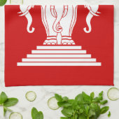 Erawan Three Headed Elephant Lao / Laos Flag Handtuch (Gefaltet)