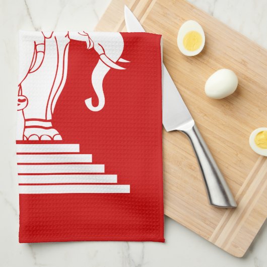 Erawan Three Headed Elephant Lao / Laos Flag Handtuch (Viertel Falte)